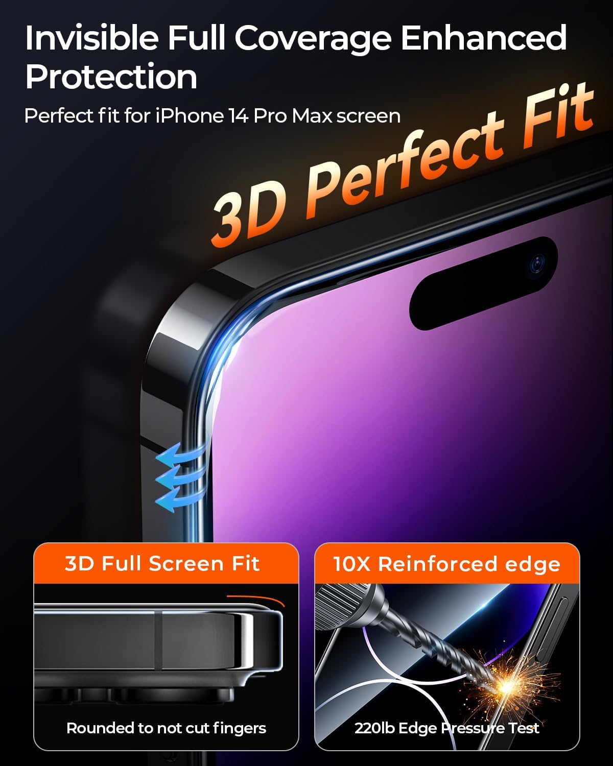 DIMONCOAT 4-PACK TOP 9H+ Glass for iPhone 15 Pro Privacy Screen Protector [Auto Alignment Kit] [10X Military Protection] UNBREAK Tempered Glass Film for iPhone 15 Pro 6.1 inch [Case Friendly]