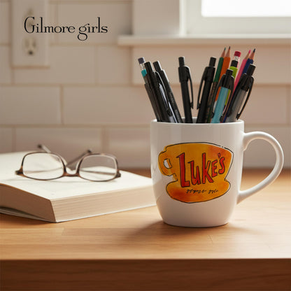 Silver Buffalo Gilmore Girls Luke's Diner Logo Ceramic Coffee Mug, 18 Ounces
