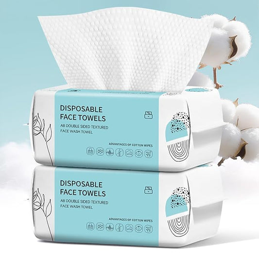 Disposable Face Towel 200 Count, Ultra Soft & Thick Washcloths, Biodegradable