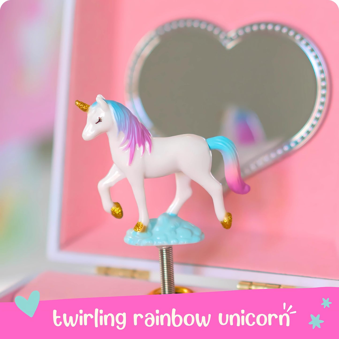 Musical Unicorn Jewellery Box - Gifts for Girls Age 4-6, 15.2 x 11.8 x 8.9 cm