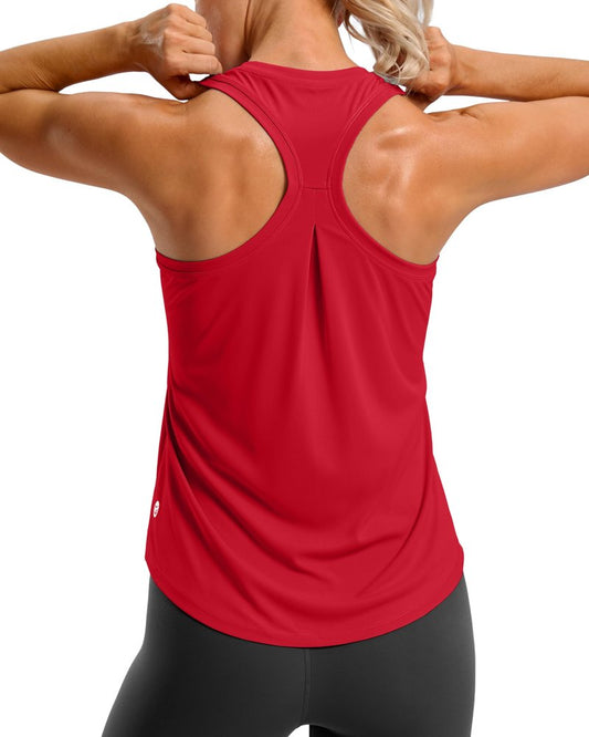 G Gradual Women's Workout Tank Tops Racerback Athletic Yoga Tops Loose Fit Sleeveless Running Gym Sports Shirts for Women(Red,M)