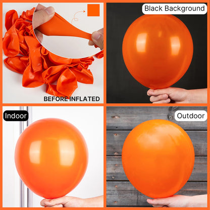 PartyWoo Balloons 120 pcs Orange Balloon Different Sizes Pack of 18 12 10 5 Inch Pumpkin Balloons Balloon Garland Arch Kit for Thanksgiving Halloween Fall Birthday Party Decorations Orange-Y9