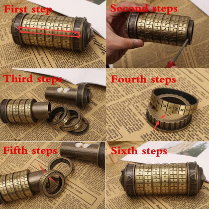 Cryptex Puzzle Boxes Da Vinci Code Mini Cryptex Lock with Hidden Compartments Anniversary Valentine's Day Mysterious birthday gifts for family and friends