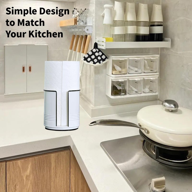 ELAORY Paper Towel Holder Countertop, Farmhouse Paper Towel Holder Countertop, Ceramic Paper Towel Holder Farmhouse Rustic Decor for Kitchen Bathroom, Kitchen Paper Towel Holder with Non-Slip Base