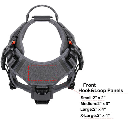 ICEFANG Tactical Dog Harness,Large Size, 2X Metal Buckle,Working Dog MOLLE Vest with Handle,No Pulling Front Leash Clip,Hook and Loop Panel