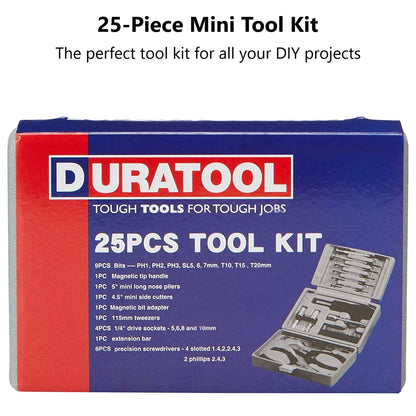Duratool BPSTL10406-D00197 D00197 25PC Mini Tool Kit Set