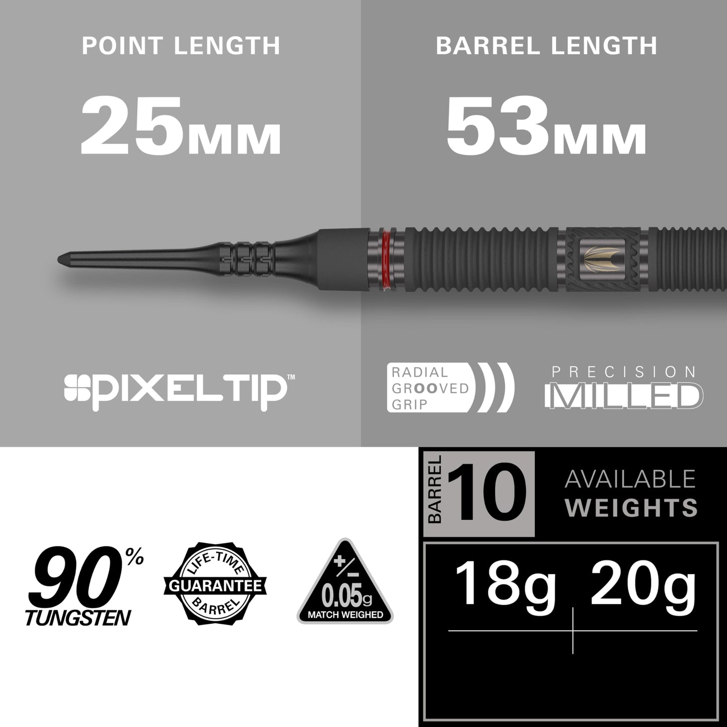 Target Darts Scope Soft Tip Darts, 90% Tungsten Dart Set, Barrel 10-18G | Red & Black Darts, Darts Set with Pixel Tips, Electronic Darts, Soft Tip Darts