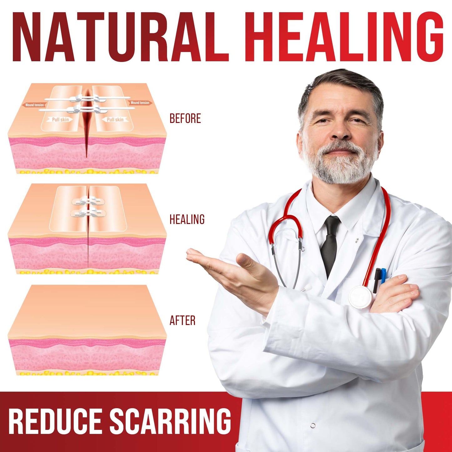 Emergency Wound Closure Strips - 24pk - 3 Types Easy to Use Butterfly Bandages - Stitchless & Painless Laceration Closure Kit