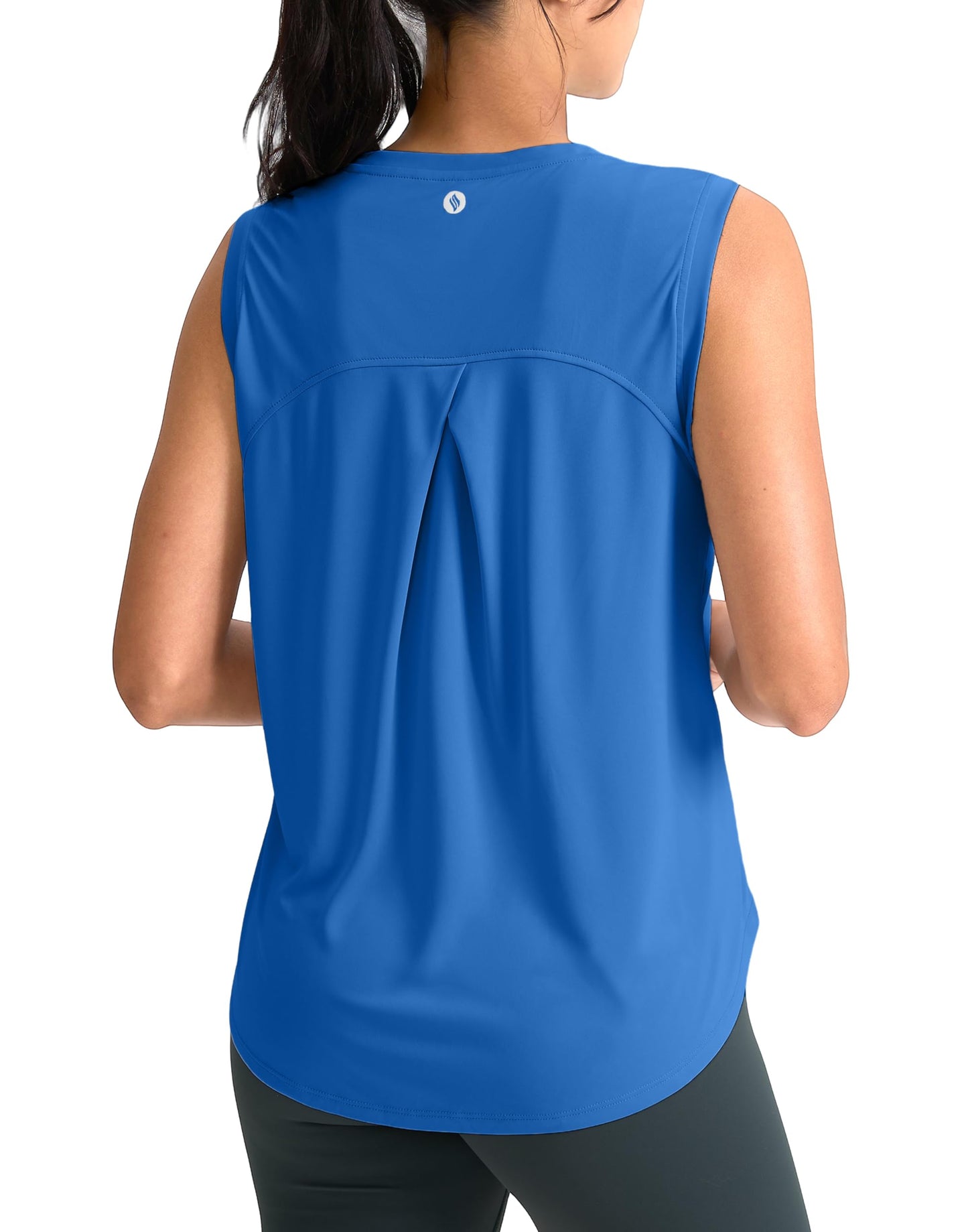 SANTINY Women's Sleeveless Workout Tops Breathable Lightweight Active Tennis Yoga Shirts Athletic Running Tank Tops for Women (Royal Blue_XL)