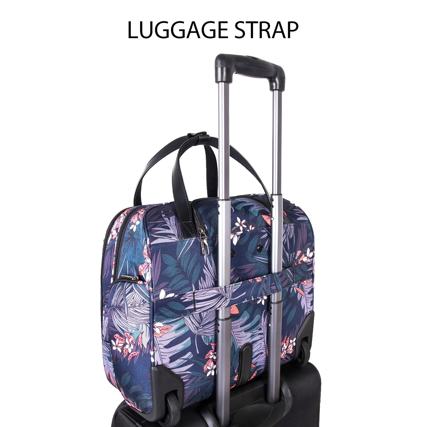 VANKEAN Rolling Laptop Case for Women, Premium Rolling Travel Luggage Bag Fits Up to 15.6 Inch Laptop Carry on Briefcase Water-Proof Overnight Rolling Computer Bags with RFID Pockets