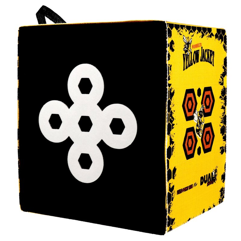 Morrell Targets Yellow Jacket 380 FPS Dual Threat Weatherproof Compound Crossbow Cube Any Tip Foam Archery Target with Carry Handle, 3 Pack, Yellow