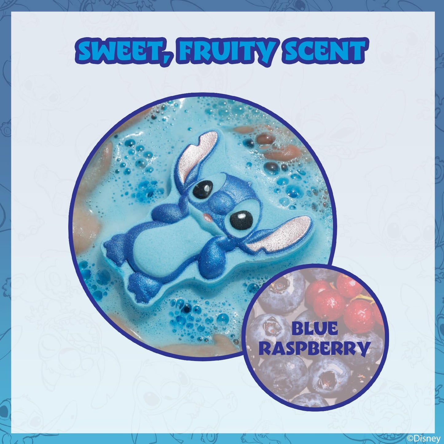 Stitch Bath Bombs for Kids, Fun Bright Rainbow Colors, Raspberry Scented for Kids, Ages 3+, by Townley Girl