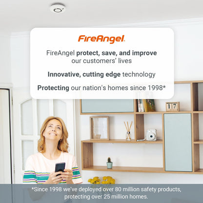 FireAngel Optical Smoke Alarm 2-Pack - FA6620 10-Year Battery Smoke Alarms for Home with Test/Silence Button - Replacement for FireAngel ST-622/ST-620 - Early Smoke Detector Fire Alarm - White