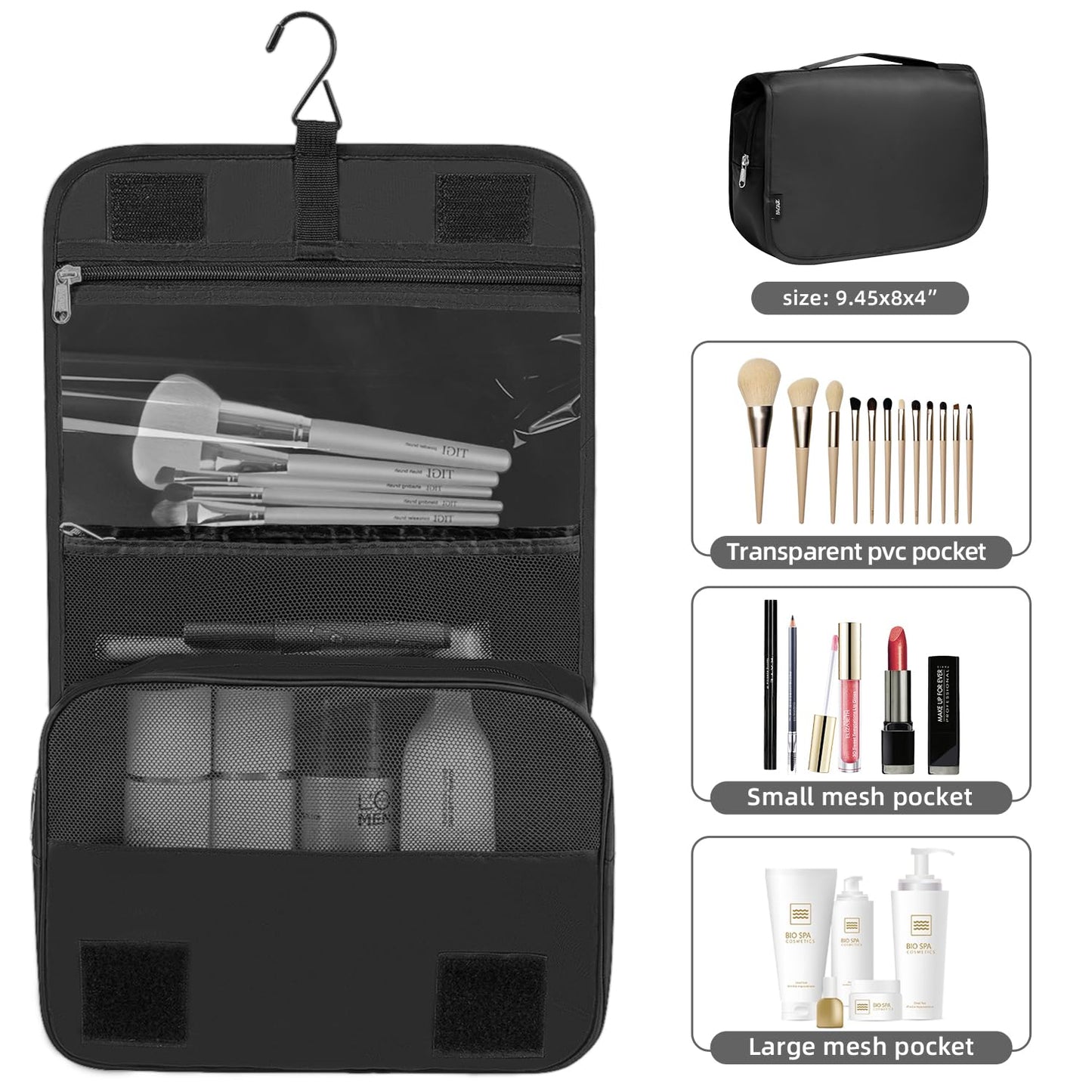 BAGAIL 10 Set Packing Cubes Various Sizes Packing Organizer for Travel Accessories Luggage Carry On Suitcase-Black