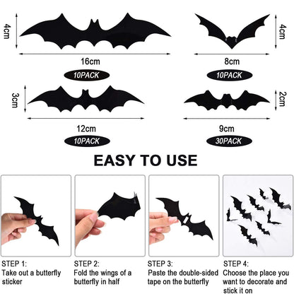 2 Pieces Halloween Lamp Shade Cover Black Lace Spider Web Lampshades Cover Topper Decoration with 60 Pieces 3D Bat Stickers for Halloween Party Indoor Decor