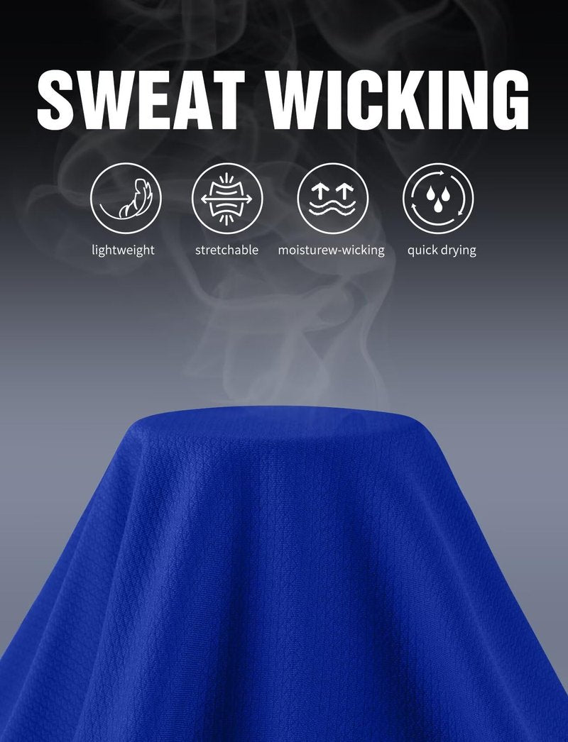 Zengjo Mens Athletic Shirts Short Sleeve Quick Dry Moisture Wicking Gym Workout Tee(Royal Blue,X-Large)