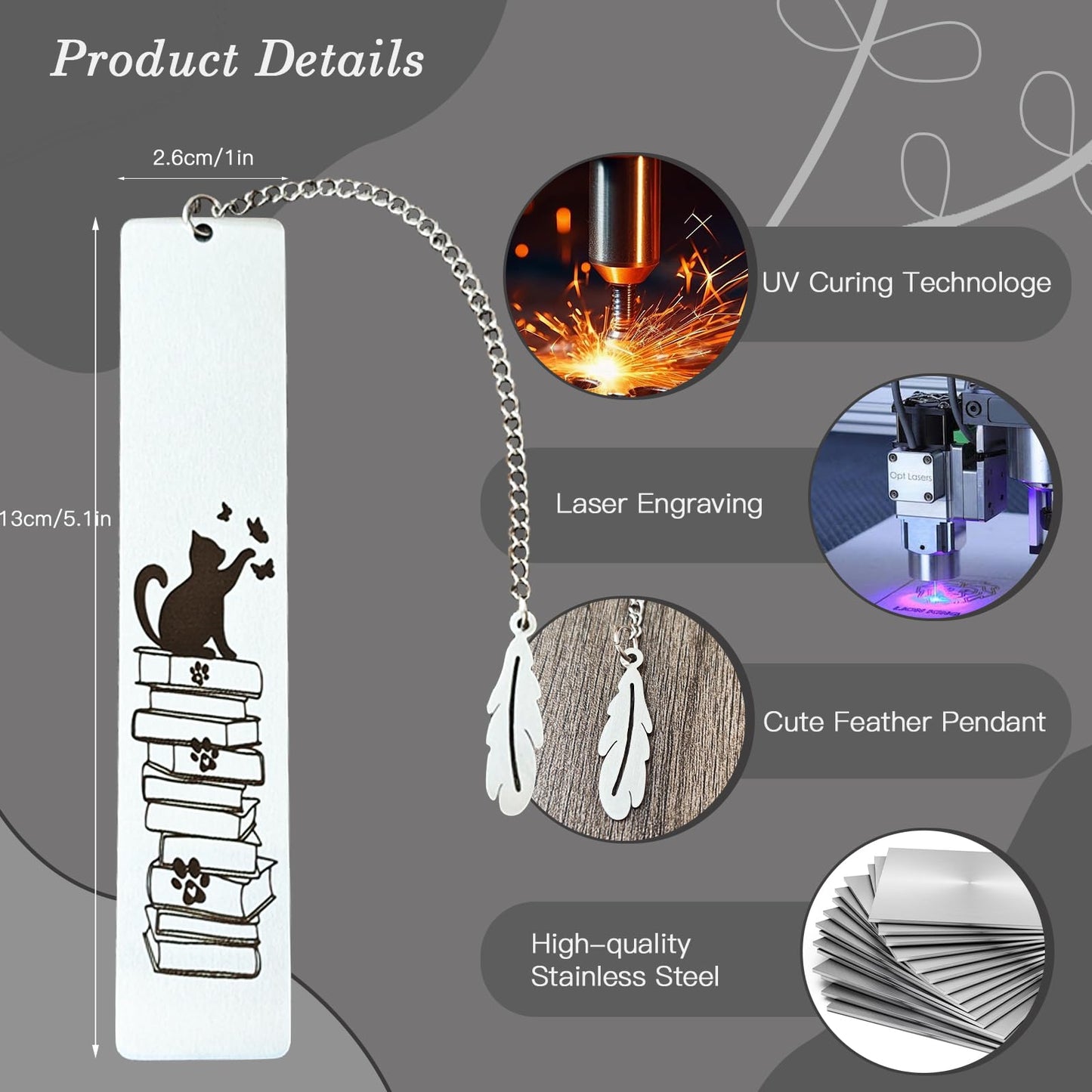 Dog Bookmark, Metal Bookmarks - Cute Book Marks Reading Gift for Women, Men, Book Lovers, Kids, Friends - Durable & Anti-Rust Book Accessories, Dog Lovers Gift (Christmas, Birthday, Graduation Gifts)