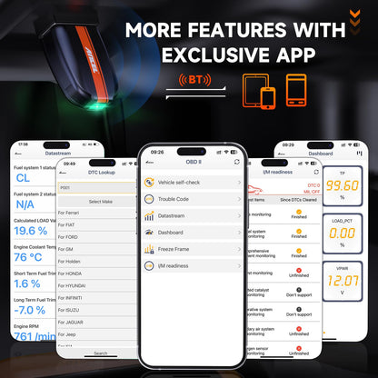 ANCEL BD200 OBD2 Scanner Bluetooth - Code Reader & Check Engine Diagnostic Scan Tools with Car Battery Test, Exclusive App On iOS & Android, Wireless OBDII Adapter Works for 1996 & Newer Vehicles