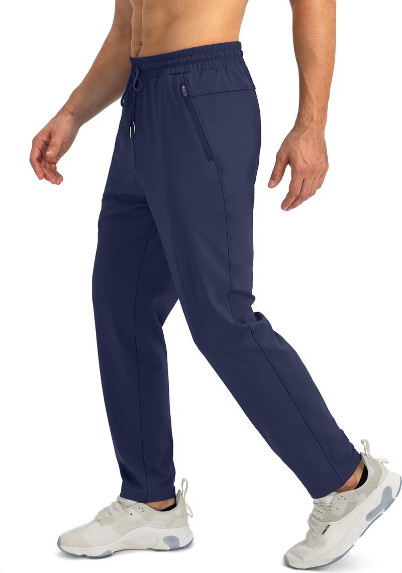 G Gradual Men's Sweatpants with Zipper Pockets Tapered Joggers for Men Athletic Pants for Workout, Jogging, Running (Navy, Small)