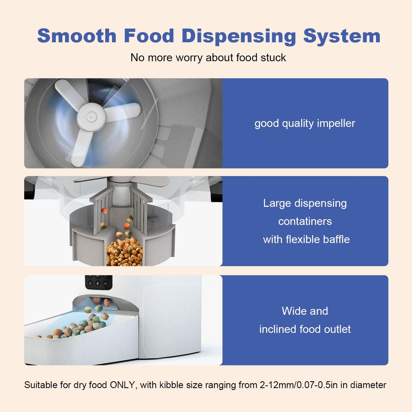 Automatic Cat Feeder, 4L Cat Food Dispenser with 10s Voice Recorder, Pet Feeder up to 8 Meals per Day, Timed Dog Feeder with Dry Food Sealed Ring (White, 4L-Basic)