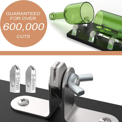 Godora Glass Bottle Cutter, Upgraded Glass Cutter for Bottles & Glass Cutter Bundle - DIY Machine for Cutting Wine, Beer or Soda Round Bottles & Mason Jars, Perfect Score Bottle Cutter