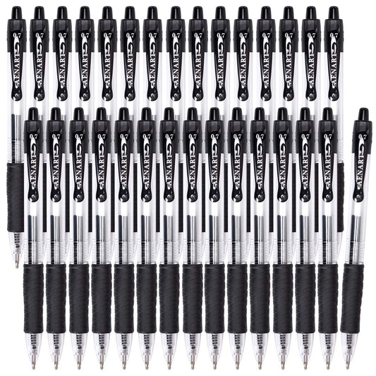 Gel Pens, 30 Pack Black Gel Pen Fine Point, Retractable Gel Ink Rollerball Pens for Smooth Writing (0.7mm) Back to School Supplies