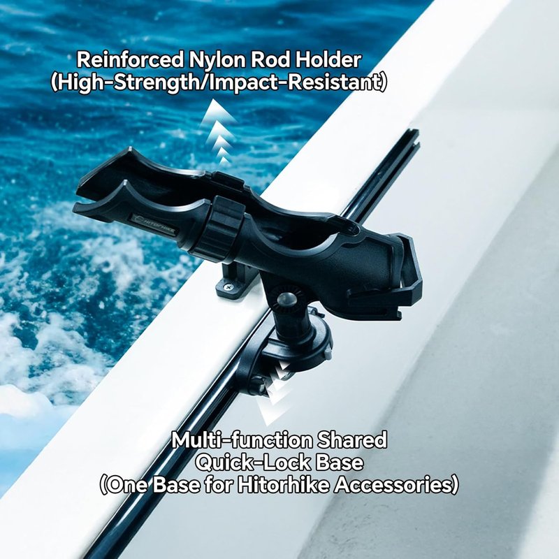 Fishing Rod Holder Kit - Universal Fit for Kayak & Boat | 360-Degree Adjustable Powerlock Design