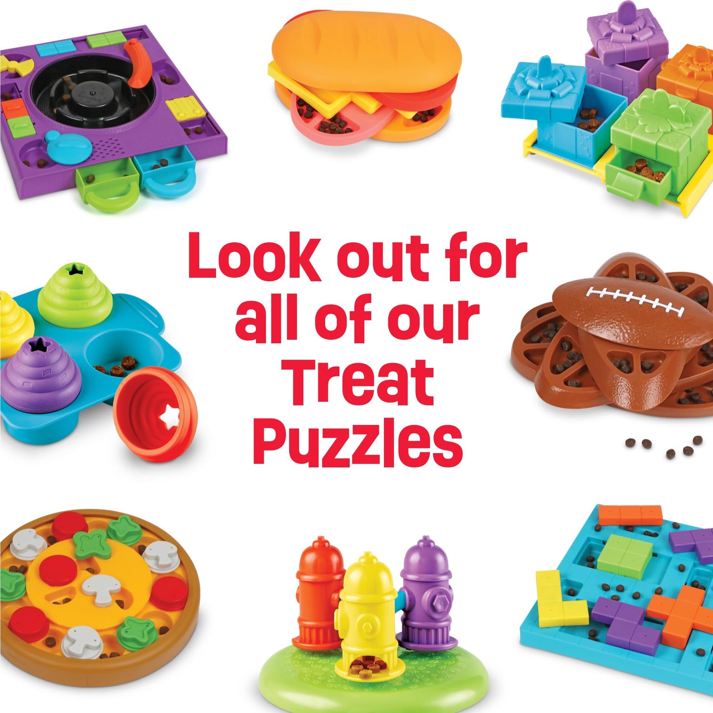 Brightkins Pizza Party! Treat Puzzle - Dog Enrichment Toys for Mental Stimulation, Interactive Gifts for Puppies