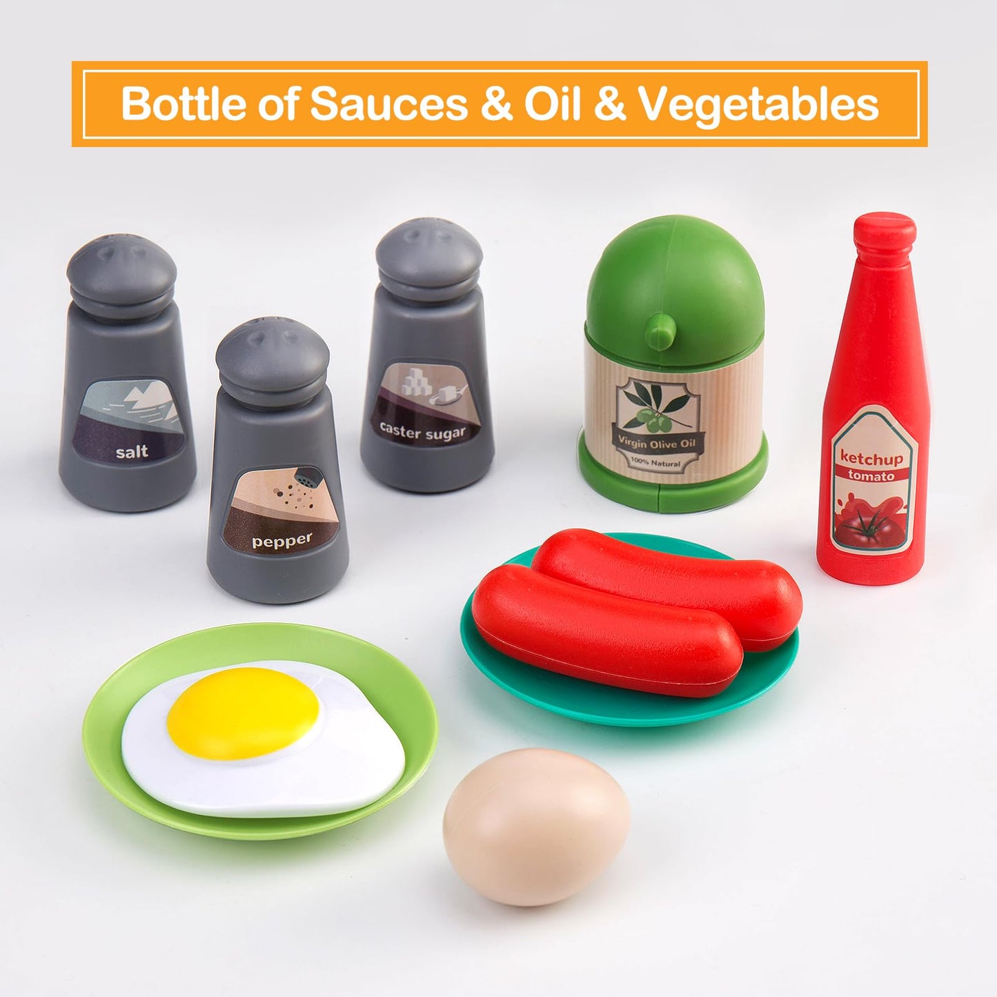 35Pcs Kids Kitchen Toy Accessories, Toddler Pretend Cooking Playset with Play Pots, Pans, Utensils, Cookware, Play Food Set, Toy Vegetables, Learning Gift for Girls & Boys (Pink)