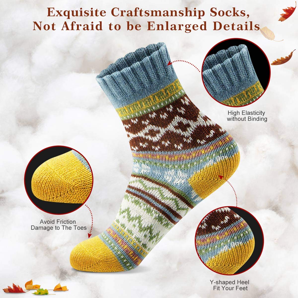 FYC Socks for Women - Stocking Stuffers Gifts for Women - Warm Thick Soft Wool Cozy Crew Socks Christmas Gifts for Woman
