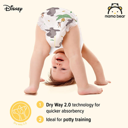 Amazon Brand - Mama Bear Disney Nappy Pants, Size 6 (15+ kg), 120 Count (2 Packs of 60), White, Monthly Pack
