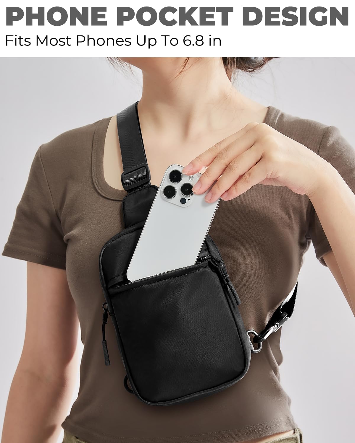 CHOLISS Small Sling Bag for Women and Men, Crossbody Bags Trendy with Extended Strap, Lightweight Chest Bag