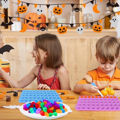 Palksky Skull Gummy Silicone Mold Sugar Chocolate Candy Molds,Skull Silicone Mold for Gummies for Kids,Halloween Jello Molds，(4PCS)
