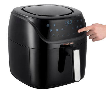 Russell Hobbs XXL Family Rapid Digital Air Fryer 8L [Compact Housing |7 Cooking Functions |10 Programmes] Energy Saving, Max 220°C, Use without oil, Grill, Bake, Roast, Reheat, Frozen etc. 27170