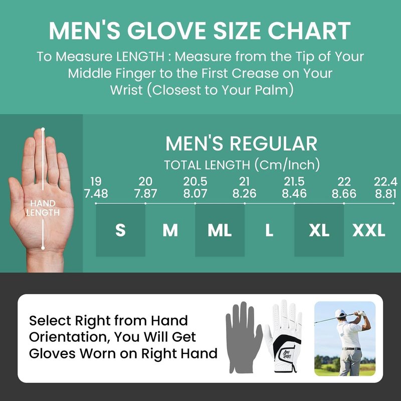 Amy Sport Golf Gloves Men Right Handed Golfer Left Hand 3 Pack PU Leather All Weather Grip Soft Breathable Flexible for Mens (White-3 Pack, Large, Right)