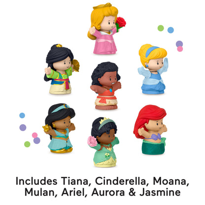 Fisher-Price Little People Disney Princess Toys, Set of 7 Character Figures for Toddler and Preschool Pretend Play, HJW75