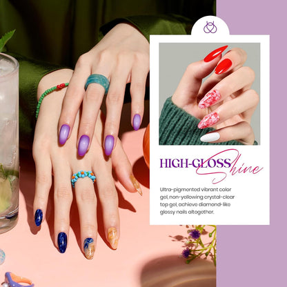 Beetles Gel Nail Polish Kit with U V Light - 80Pcs Fall Nail Fest Color Enchantment 55 Colors Gel Polish Starter Kit with Base Top Coat DIY Nails Stickers Manicure Tools Gift for Women Teens Girls