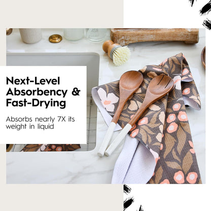 GEOMETRY Cloth Dinner Napkins - Quick-Dry, Ultra-Absorbent, Reusable Cloth Napkins for Dining & Entertaining - Turkey Feathers, 19" x 19" - 6-Pieces