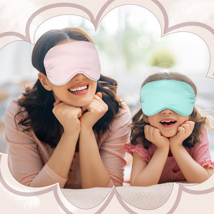 BBTO 4 Pcs Silk Sleep Eye Masks Smooth Soft Satin Eye Covers with Adjustable Strap Blindfold for Sleeping Blocking Out Lights Travel Relaxation (Royal Blue, Dark Green, Navy Blue, Black)