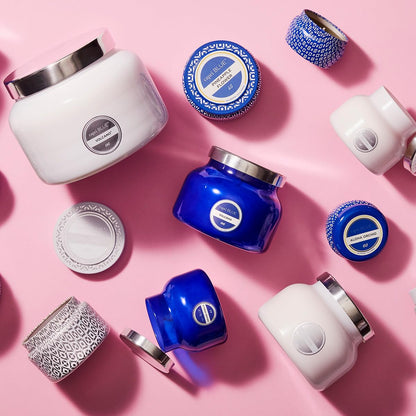 Capri Blue Volcano Scented Candles - Luxury Glass Jar Candles for Home Scented with Tropical Fruit & Sugared Citrus - Soy Wax Blend - Capri Blue Volcano - White Color (19 oz)