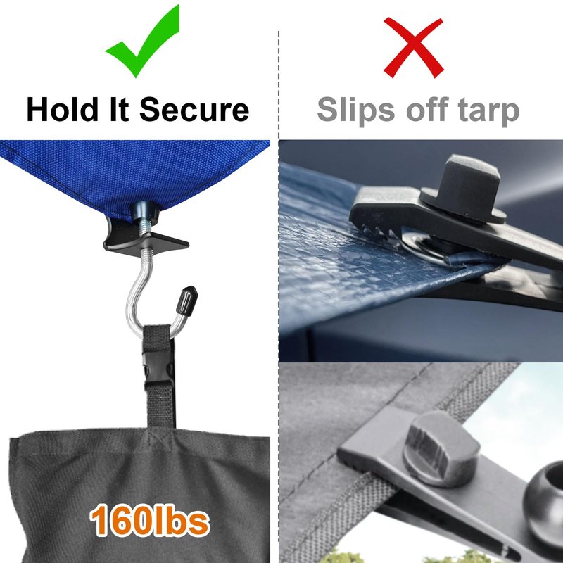 Boat Cover Sand Bags Weights, Weighted Bags Fit for Boat Mooring Covers Car RV Cover, 900D Marine Grade Sand Bags for Weight, Windproof Weighted Sandbags Tarp Weights & Tarp Clip Boating Accessories