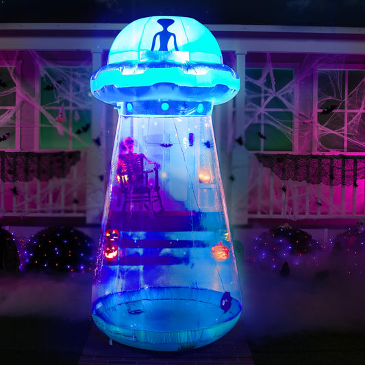 Joiedomi 9 FT Tall Halloween Inflatable Outdoor Decorations, Halloween Inflatable UFO Blow Ups Decor for Yard Decoration with LEDs for Outside Party Decor