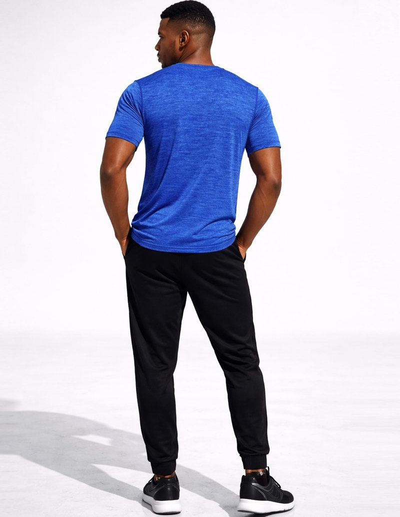 5 Pack Men’s Active Quick Dry Crew Neck T Shirts | Athletic Running Gym Workout Short Sleeve Tee Tops Bulk (Set 9, Medium)