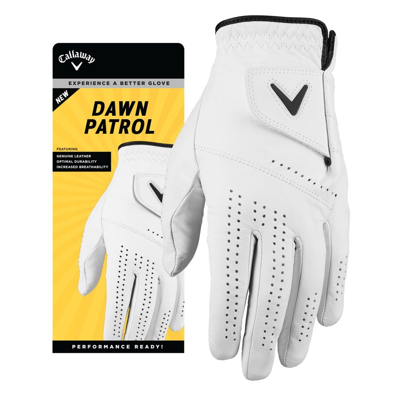 Callaway Golf Dawn Patrol Glove (Worn on Left Hand, White 2024, Large, Cadet (Short Fingers))