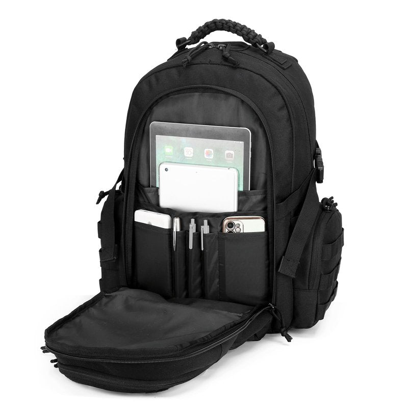 30L Military Tactical Backpack for Men 3 day Assault Pack Molle Backpack Tactical Hiking Rucksack (Black)