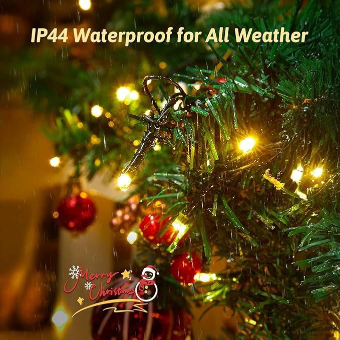 Christmas Lights 500LED 164 FT, Waterproof Christmas Tree Lights with 8 Modes, Remote Control 3 Timers & Memory Function Xmas Decorations for House and Holiday (Warm White)