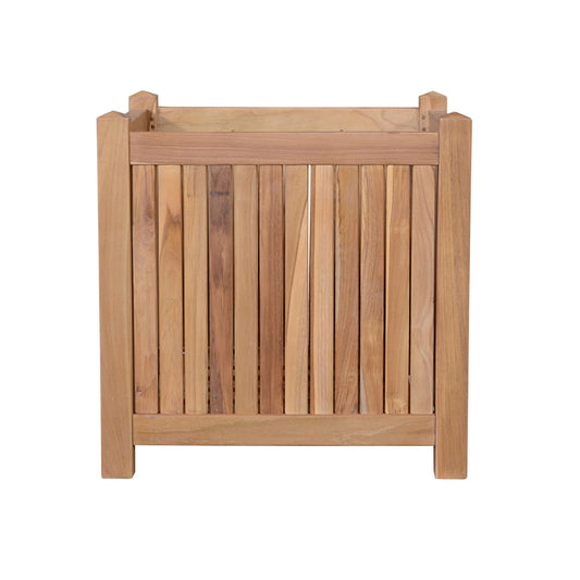 HomeRoots 18" Natural Solid Wood Indoor Outdoor Square Planter Box