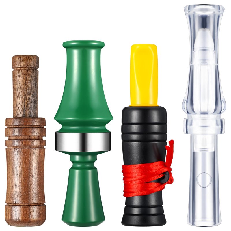 WinnerWhy 4 Pieces Duck Calls for Hunting Mallard Realistic Sounding Duck Call Decoys Whistle Game Outdoor Voice Loud Sound Call Hunting(Classic)