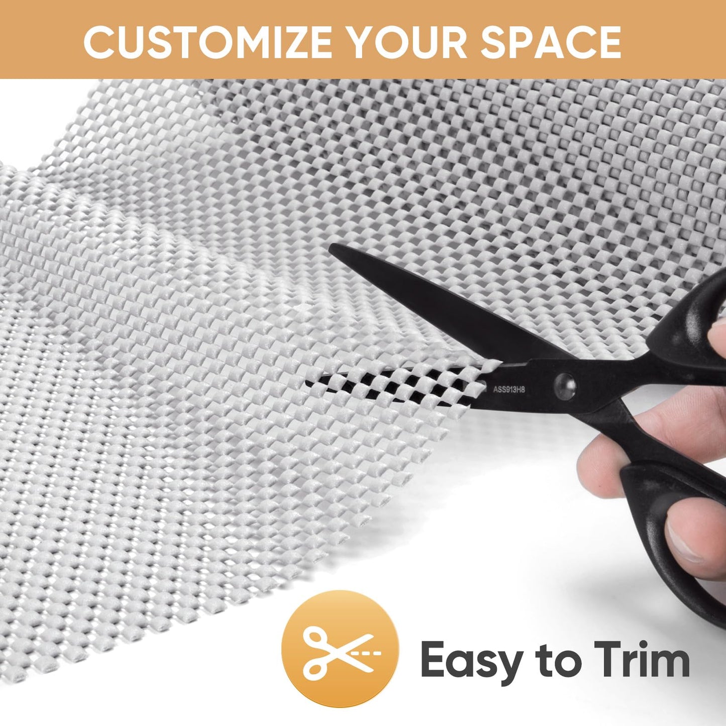 BALEINE Cabinet Liner, Drawer and Shelf Liner for Kitchen Cabinets Non-Adhesive, Non-Slip Protect Desks, Cupboard, Drawers, Shelves, Tableware (12 in x 20 Ft, Gray)