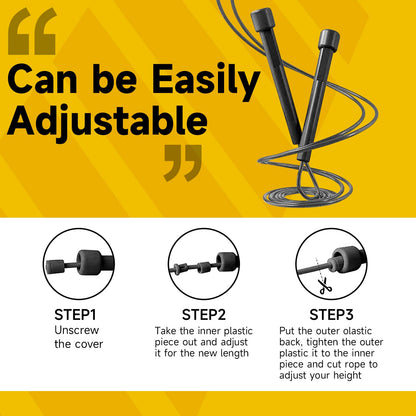 AIO EYEUY Adjustable Jump Rope for Fitness and Exercise-PVC Skipping Rope for Men,Women and Kids-Tangle-Free for Keeping Fit, Training, Workout 10 Pack Black